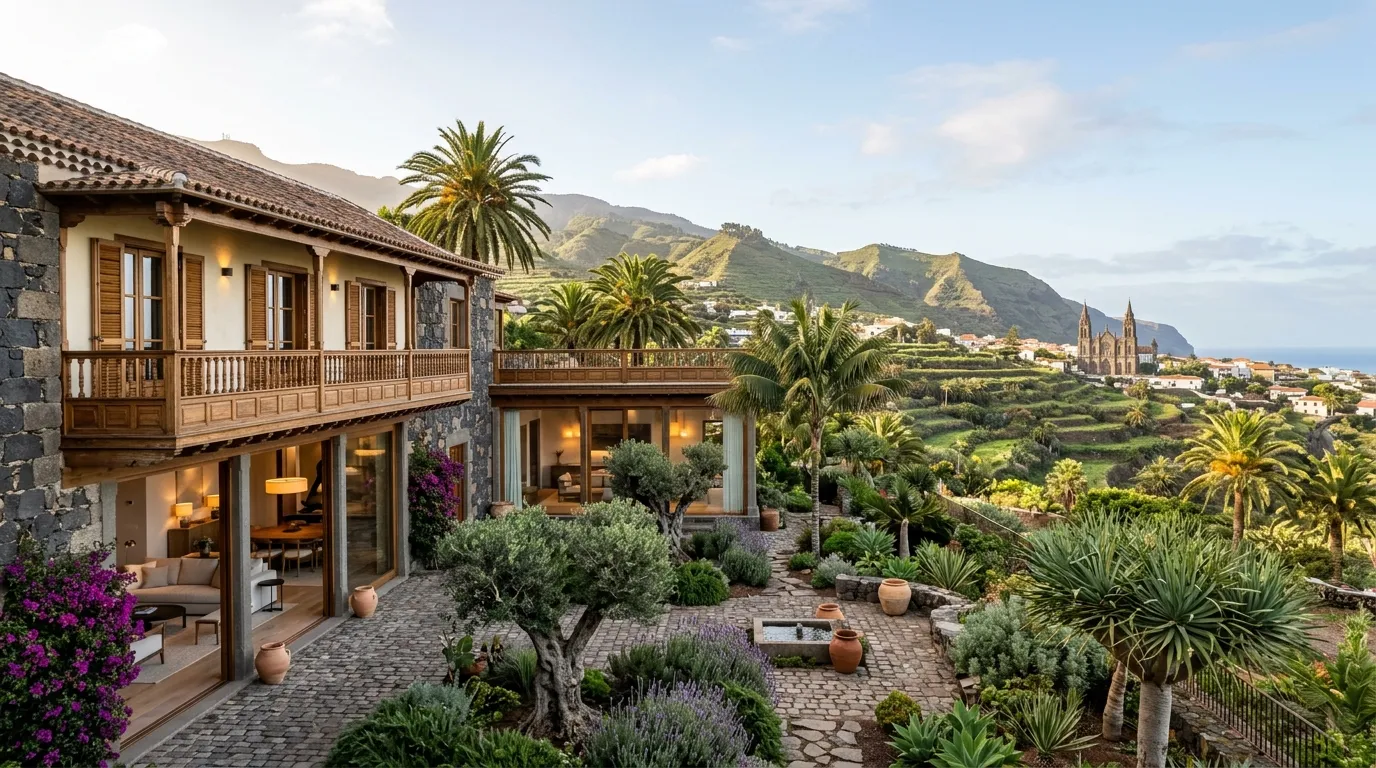 Visualización arquitectónica de una finca en venta en Agaete, noroeste de Gran Canaria