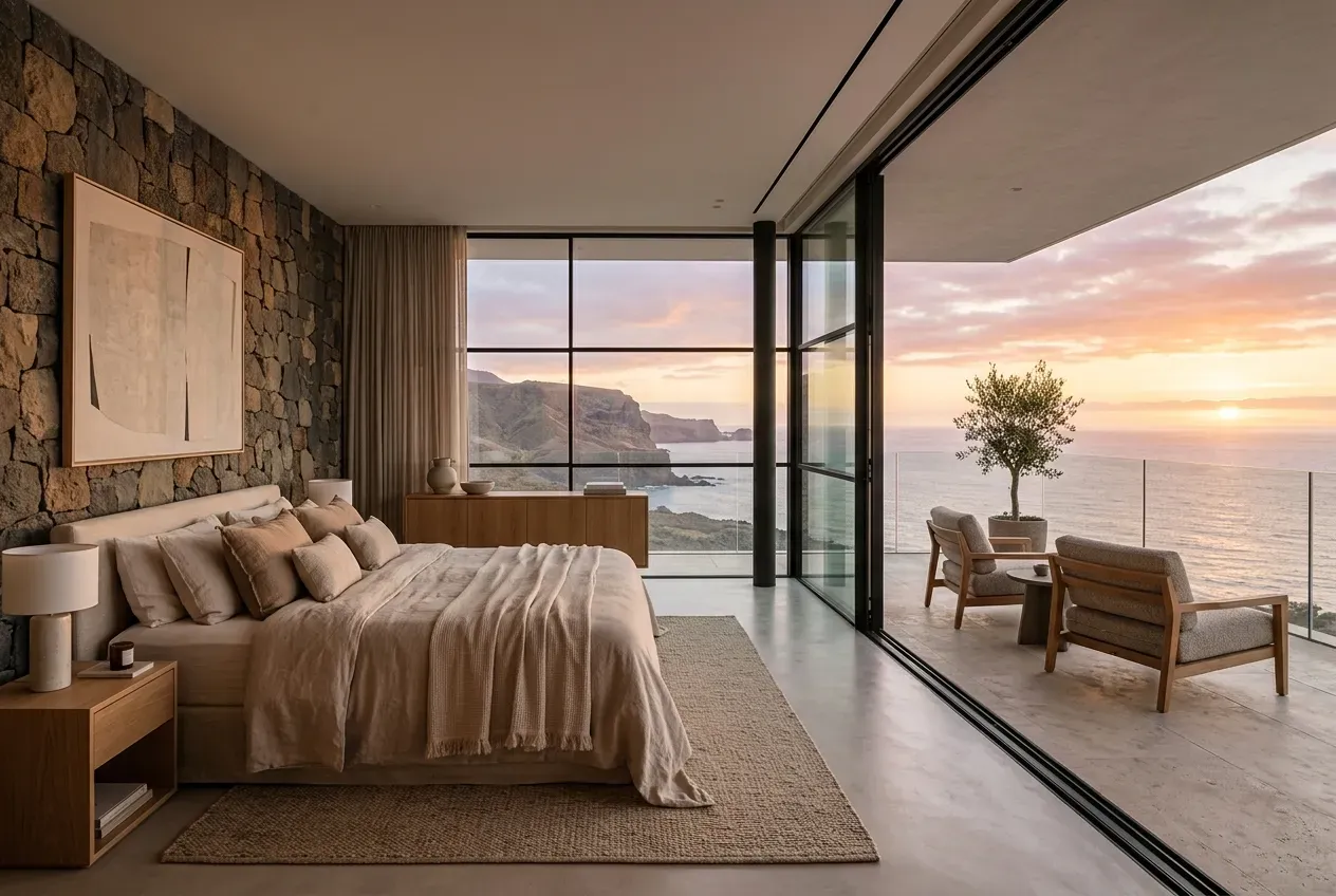 AI interior visualisation of a property for sale in Puerto Rico, Gran Canaria, with terrace access