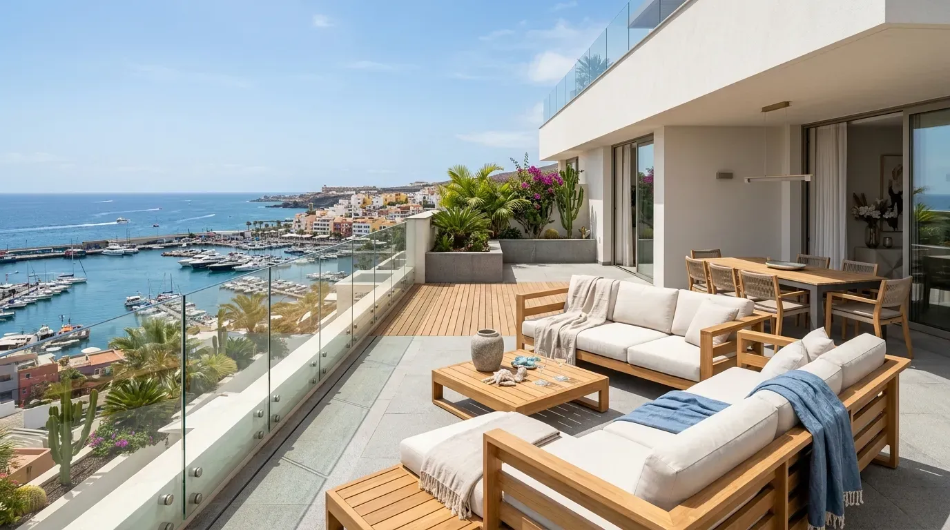 AI-generated penthouse study for property for sale in Arguineguín on the south coast of Gran Canaria