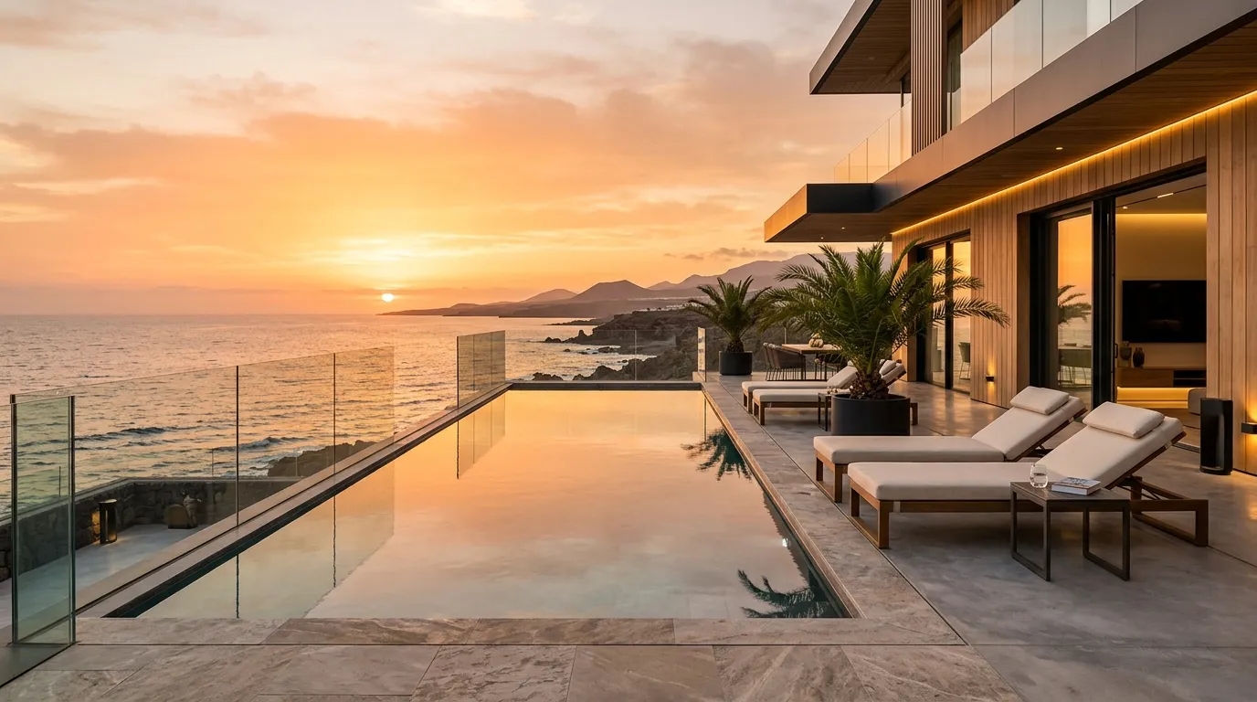 Architektur-Visualisierung einer Villa nahe der Promenade von Meloneras